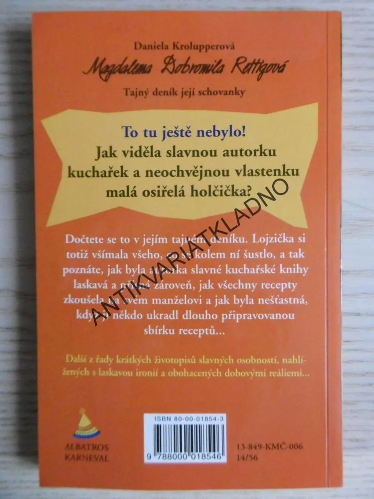 MAGDALENA DOBROMILA RETTIGOVÁ: TAJNÝ DENÍK JEJÍ SCHOVANKY, DANIELA KROLUPPEROVÁ, **an