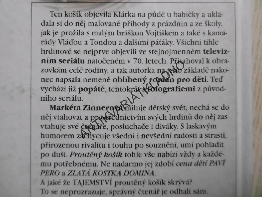 TAJEMSTVÍ PROUTĚNÉHO KOŠÍKU, MARKÉTA ZINNEROVÁ, **an
