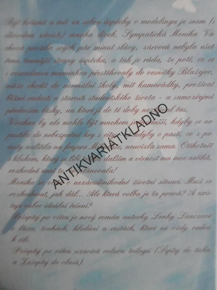 POŠEPTEJ PO VĚTRU, LENKA LANCZOVÁ, **an