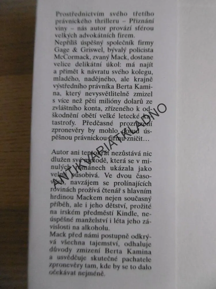 PŘIZNÁNÍ VINY, TUROW SCOTT, **an