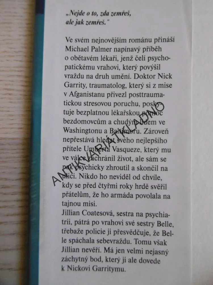POSLEDNÍ CHIRURG, MICHAEL PALMER, **an