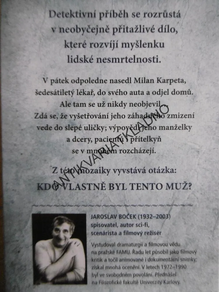 PŘÍPAD DOKTORA KARPETY, JAROSLAV BOČEK, **an