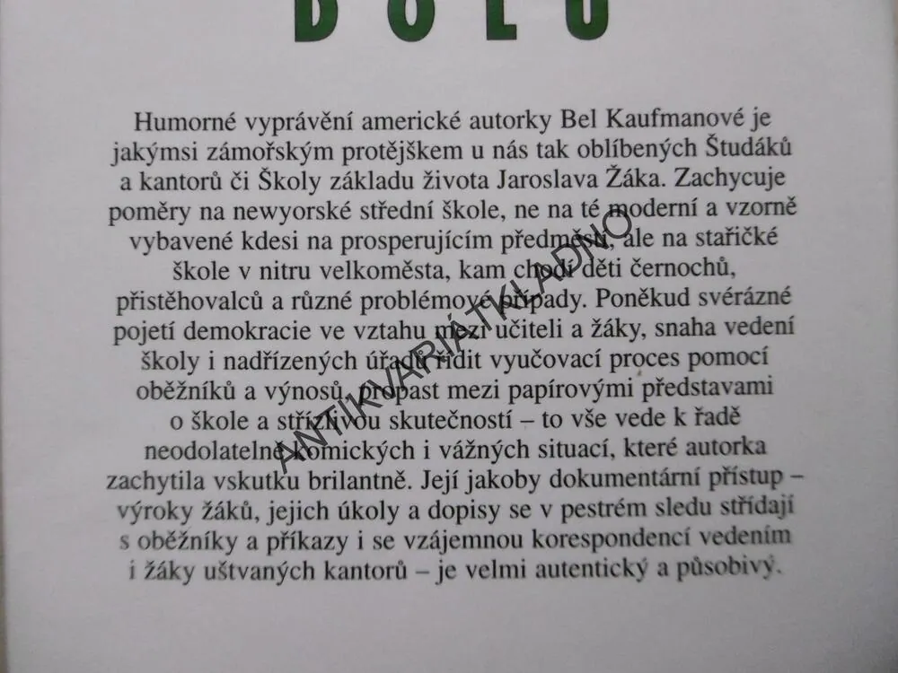 NAHORU PO SCHODIŠTI DOLŮ, BEL KAUFMANOVÁ, **an