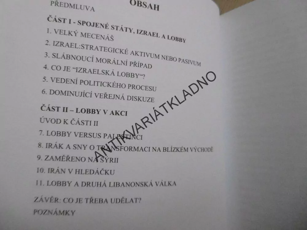 IZRAELSKÁ LOBBY A AMERICKÁ ZAHRANIČNÍ POLITIKA, JOHN J. MEARSHEIMER, STEPHEN M. WALT, **an