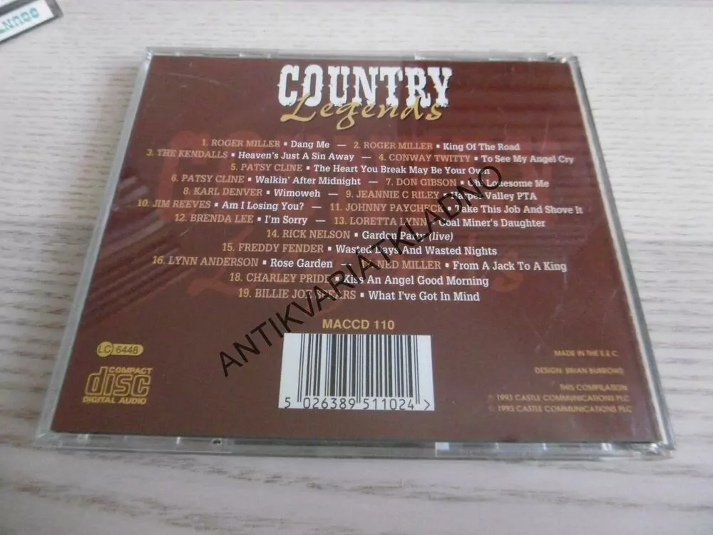 COUNTRY LEGENDS, BRENDA LEE, RICK NELSON, AJ., CD HUDBA