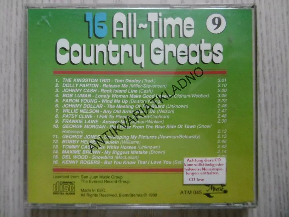 16 ALL-TIME COUNTRY GREATS, 9., CD HUDBA