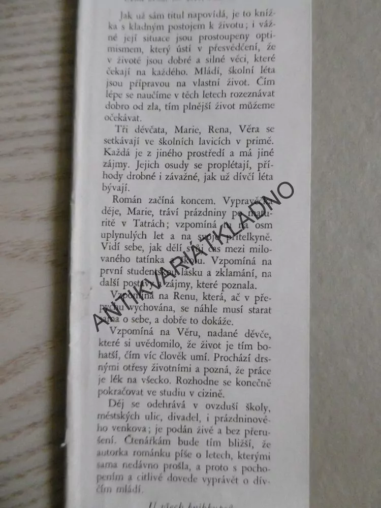 ŽIVOT TEPRVE ČEKÁ, M. ROŠTÍKOVÁ, **an