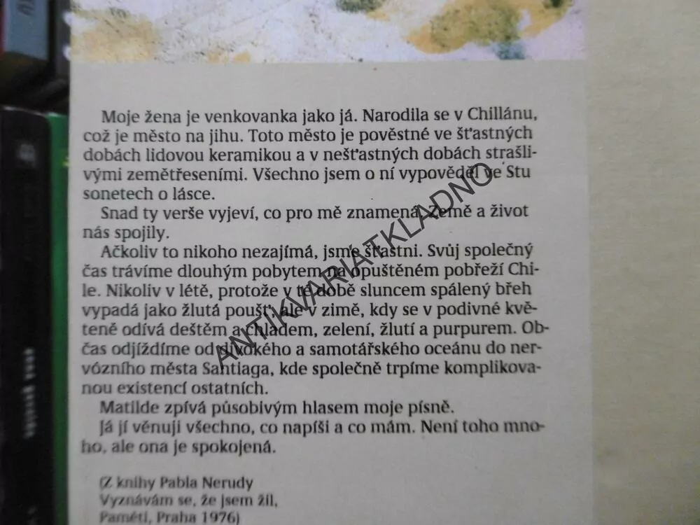 STO SONETŮ O LÁSCE, PABLO NERUDA, **an