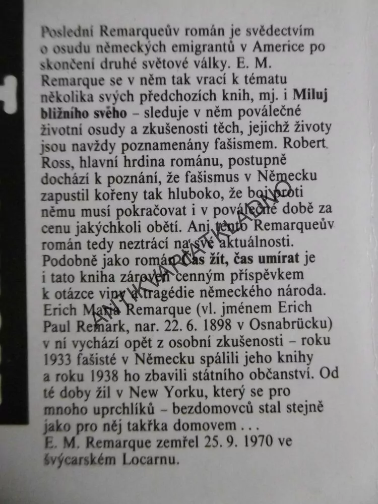 STÍNY V RÁJI, ERICH MARIA REMARQUE, **an