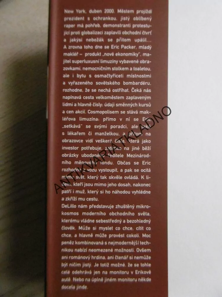 COSMOPOLIS, DON DELILLO, **an