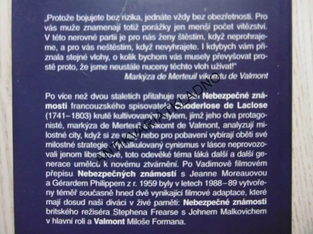 NEBEZPEČNÉ ZNÁMOSTI, CHODERLOS DE LACLOS, **an