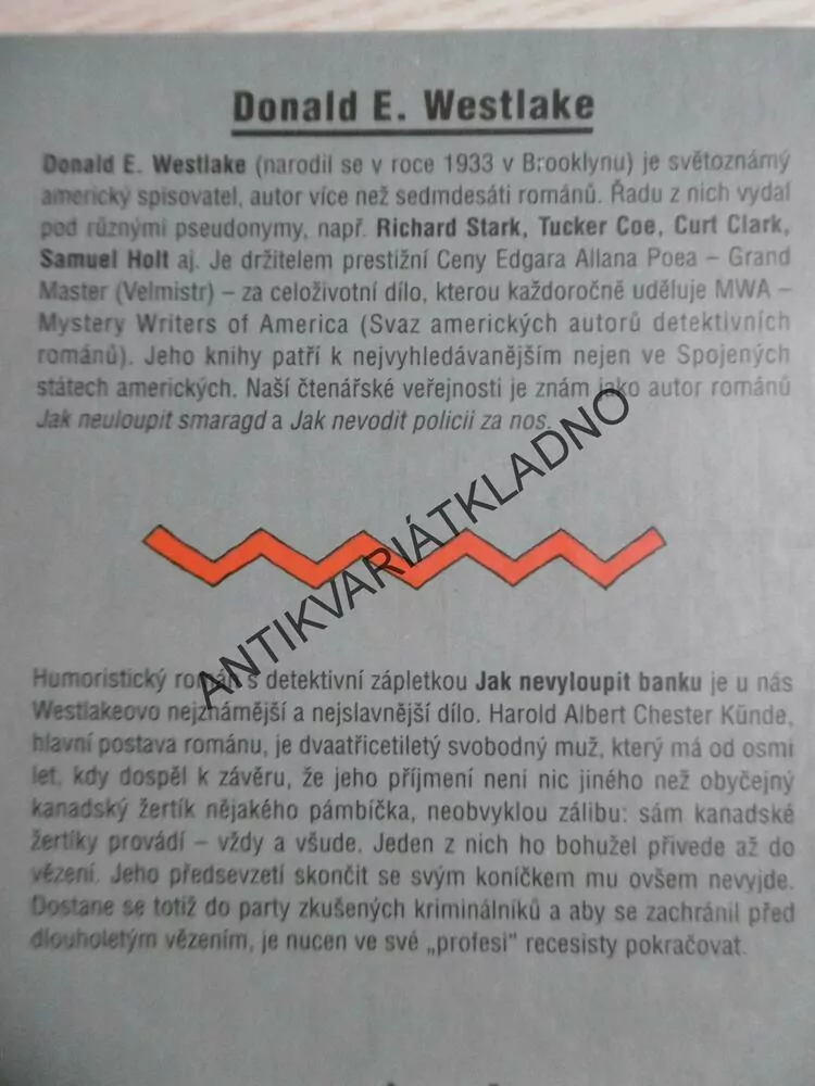JAK NEVYLOUPIT BANKU, DONALD E. WESTLAKE, **an