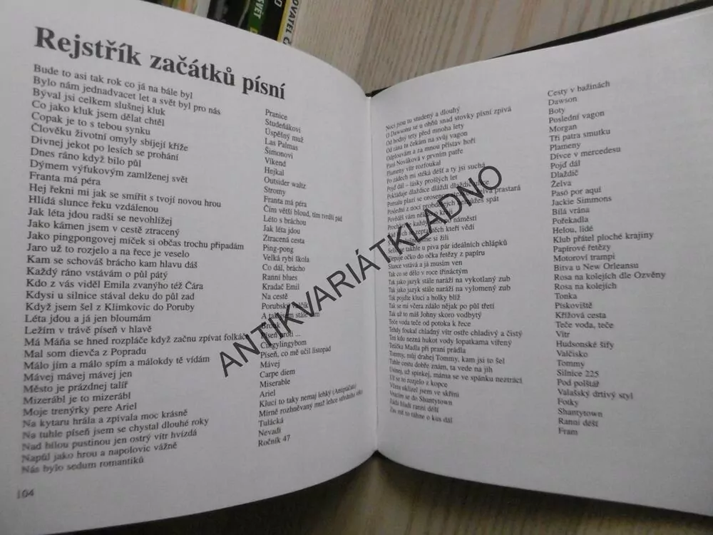 PÍSNĚ WABIHO DAŇKA OD A DO Ž, ZPĚVNÍK