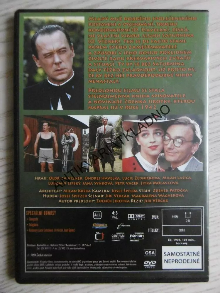SATURNIN, DVD FILM ČR