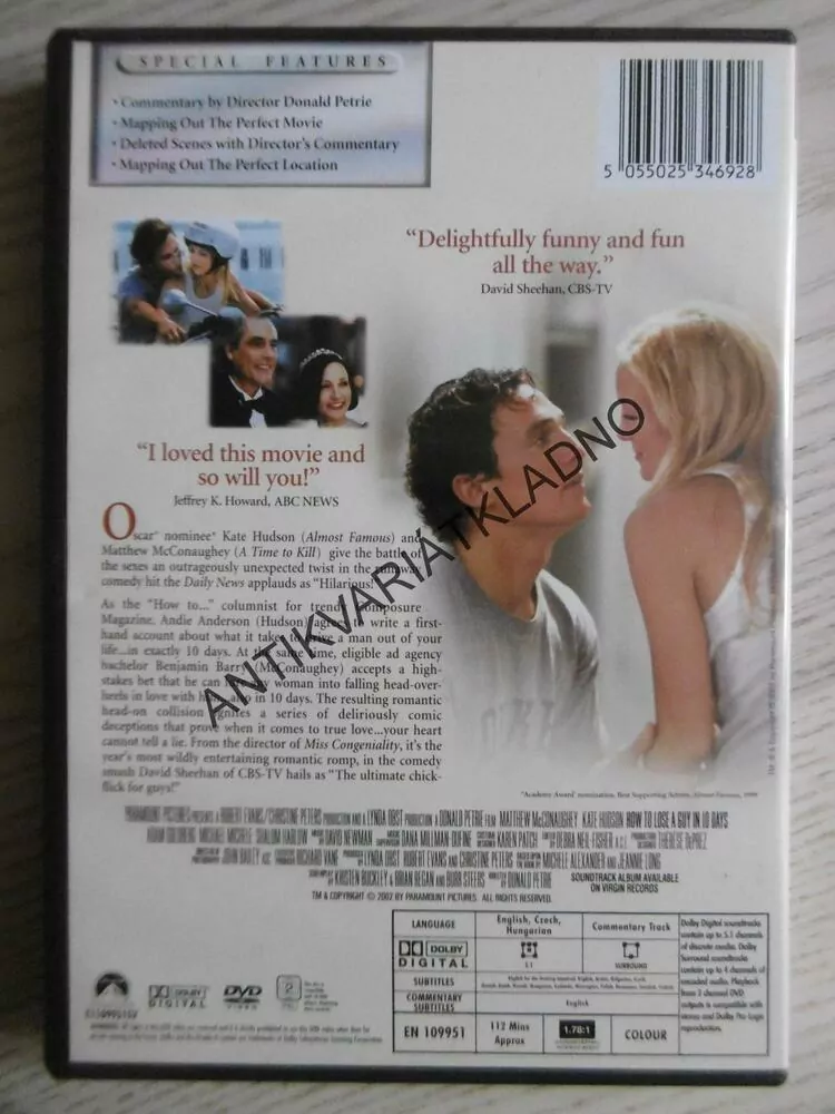 JAK ZTRATIT KLUKA V 10 DNECH, DVD FILM