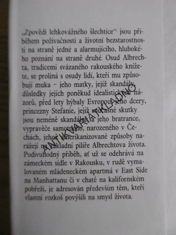 ZPOVĚDI LEHKOVÁŽNÉHO ŠLECHTICE, ERNEST KOLOWRAT, **an