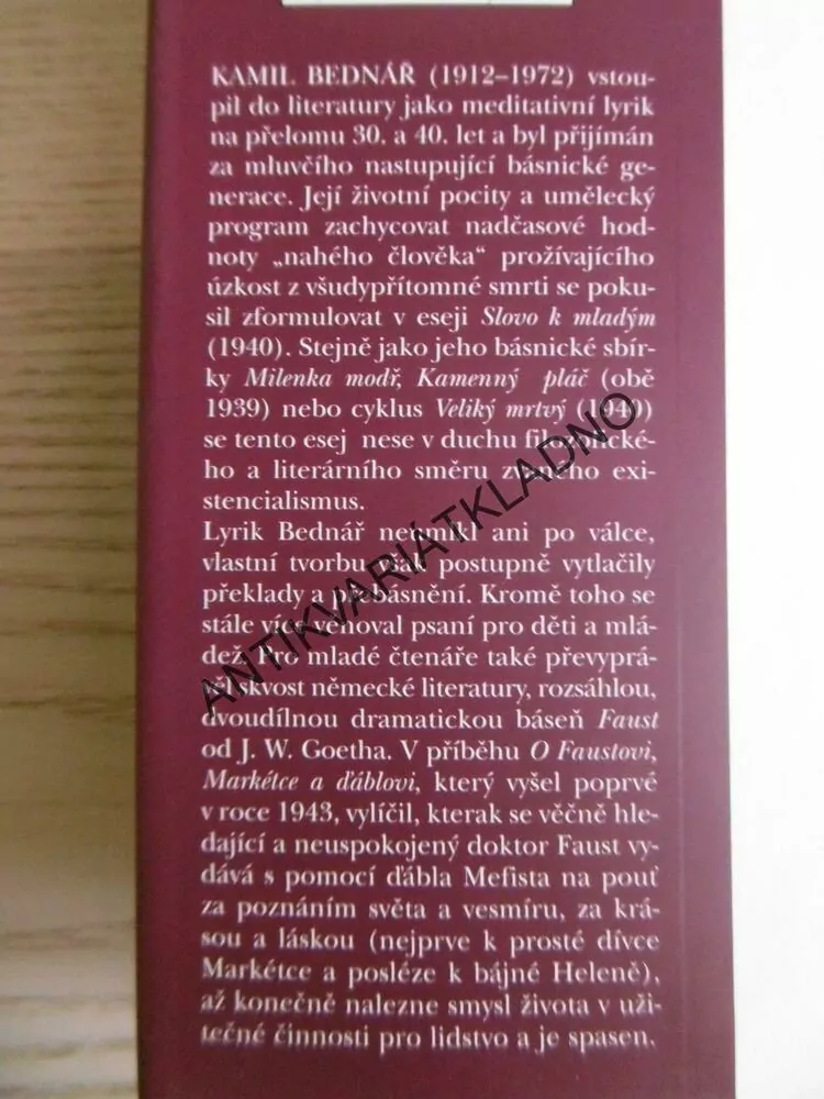 O FAUSTOVI, MARKÉTCE A ĎÁBLOVI, KAMIL BEDNÁŘ, **an