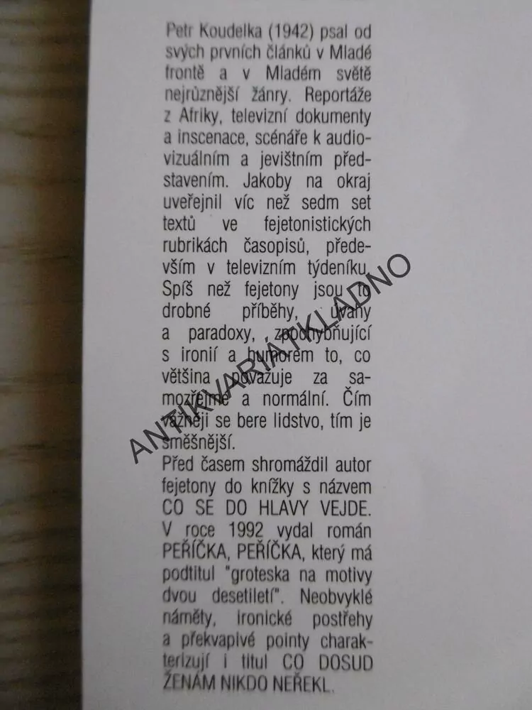 CO DOSUD NIKDO ŽENÁM NEŘEKL, PETR KOUDELKA, **an