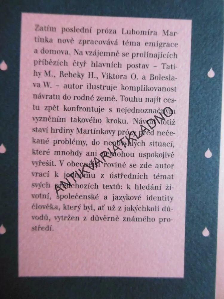 OPILOST Z HLOUBKY, LUBOMÍR MARTÍNEK, **an