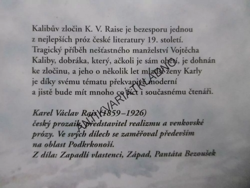 KALIBŮV ZLOČIN, KAREL VÁCLAV RAIS, **an