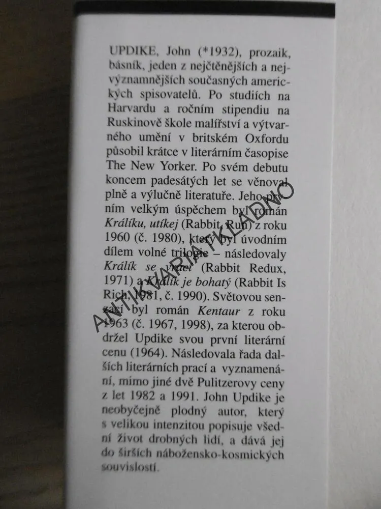 KENTAUR, JOHN UPDIKE, **an
