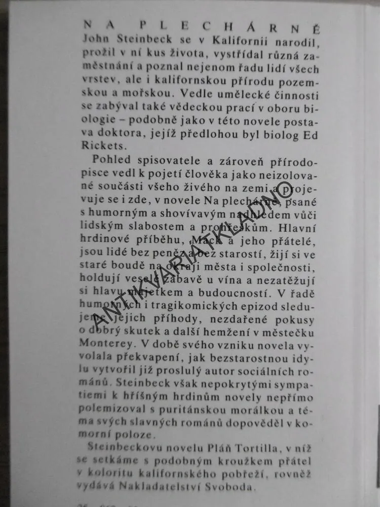 NA PLECHÁRNĚ, JOHN STEINBECK, **an