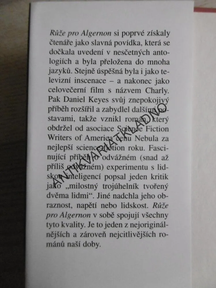 RŮŽE PRO ALGERON, DANIEL KEYES, **an