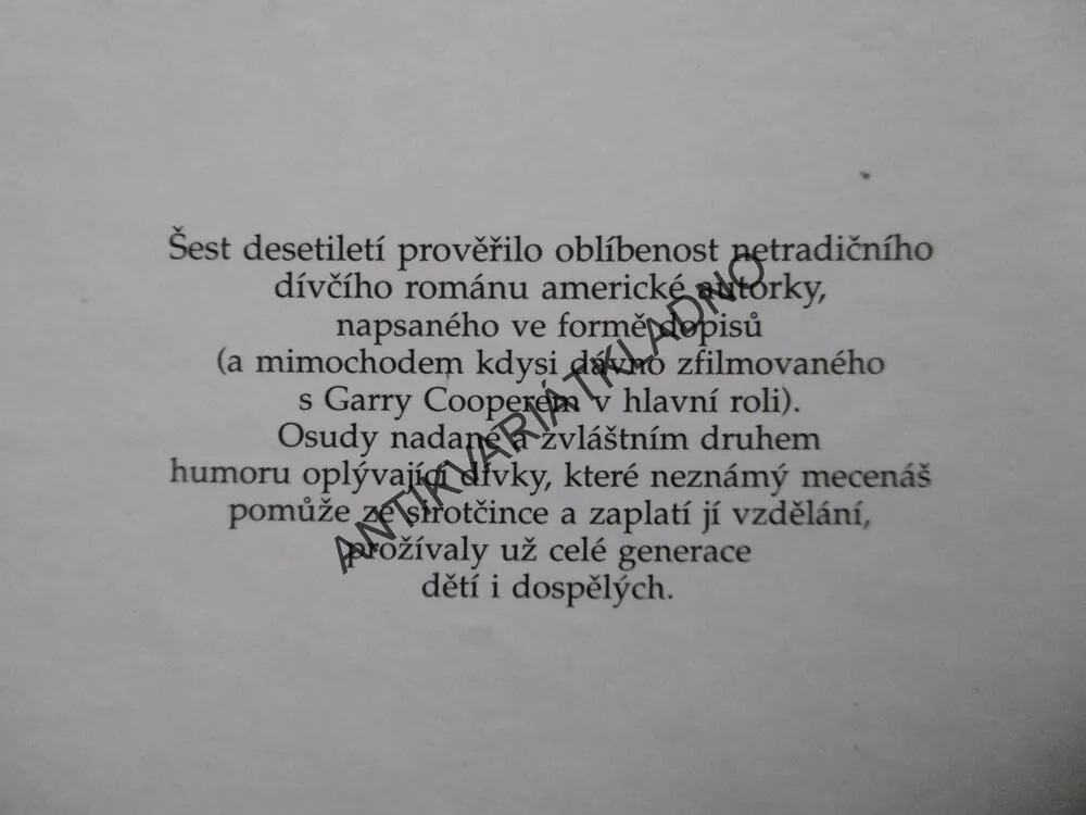 TÁTA SEKÁČ, JEAN WEBSTEROVÁ, **an