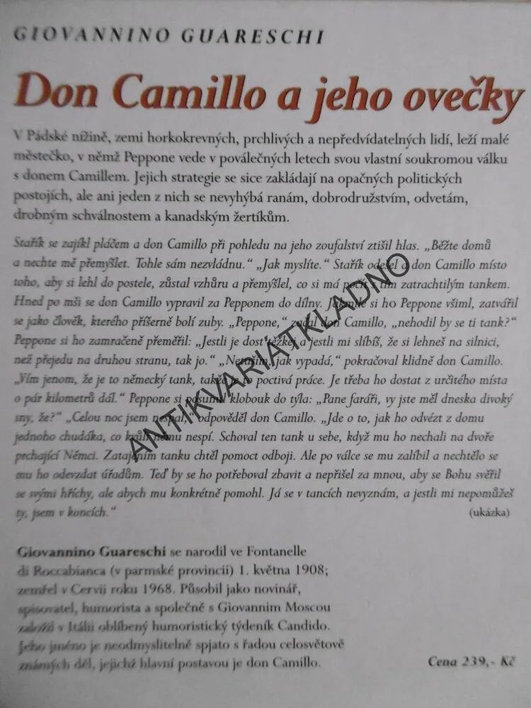 DON CAMILLO A JEHO OVEČKY, GIOVANNINO GUARESCHI, **an