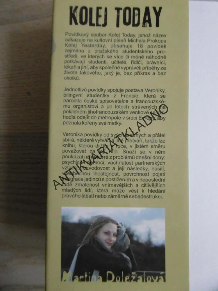 KOLEJ TODAY, MARTINA DOLEŽALOVÁ, **an