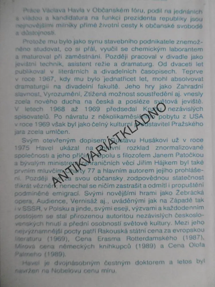 DÁLKOVÝ VÝSLECH, VÁCLAV HAVEL, DVOJJAZYČNÉ, **an