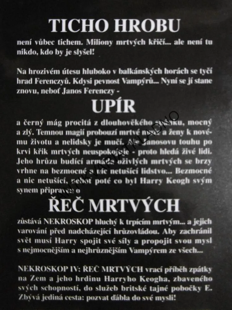 NEKROSKOP IV., ŘEČ MRTVÝCH, BRIAN LUMLEY, **an