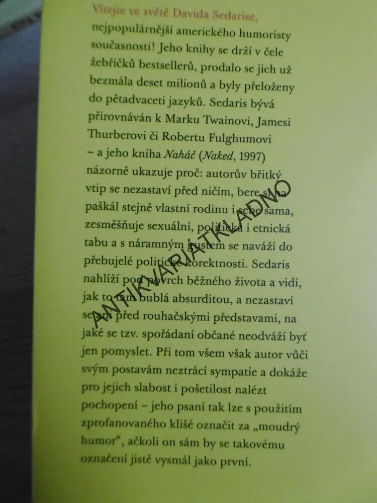 NAHÁČ, DAVID SEDARIS, **an