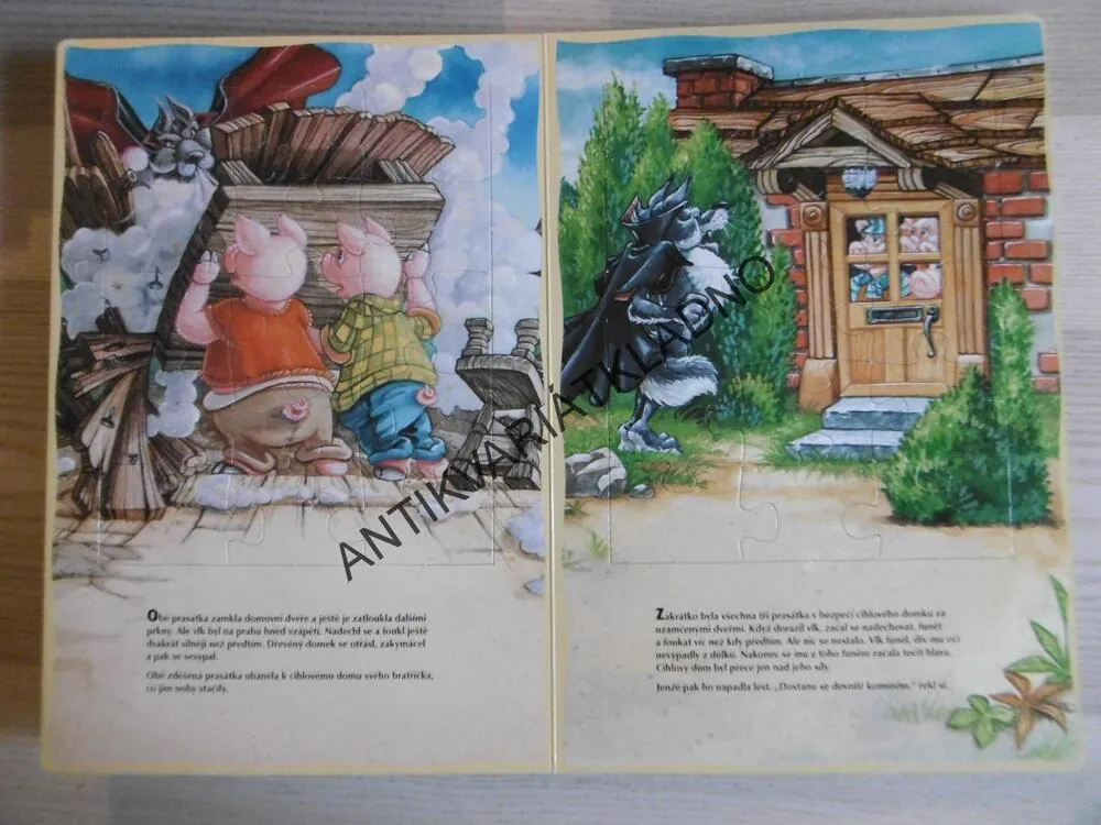 TŘI PRASÁTKA, KNIHA S 6X PUZZLE, **an