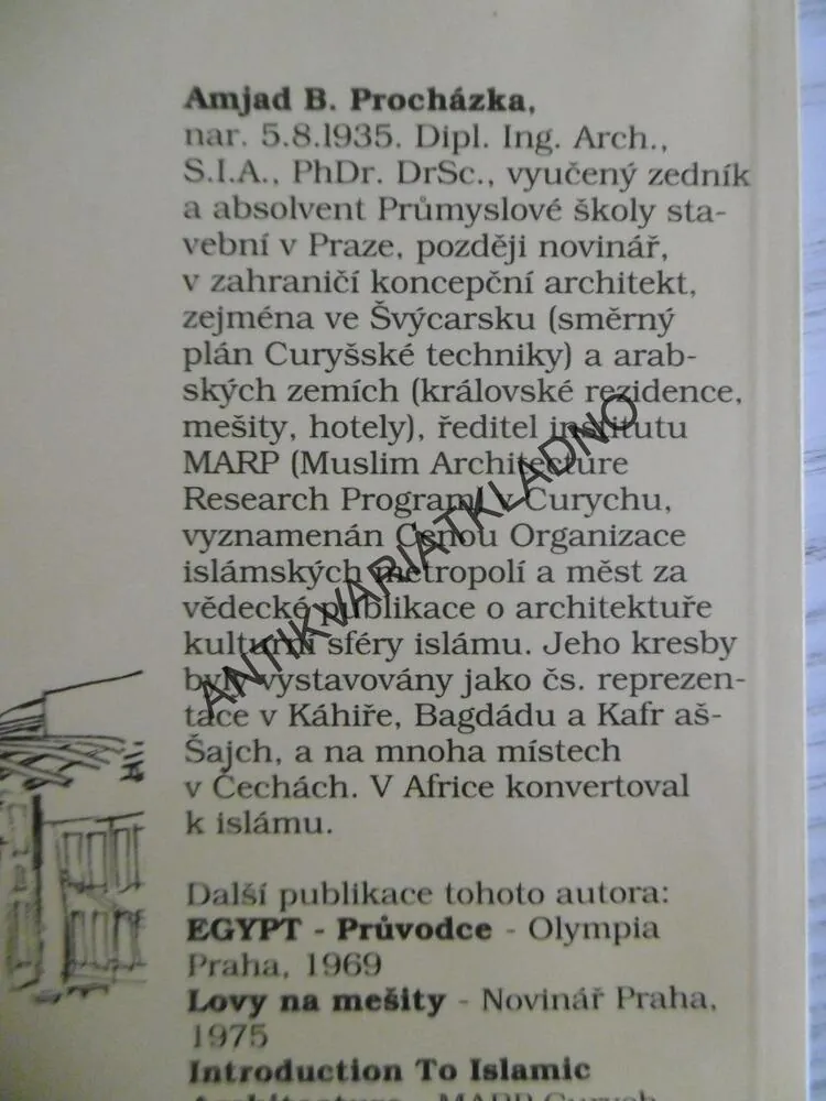 ZAJATEC SAHARY, AMJAD B. PROCHÁZKA, **an
