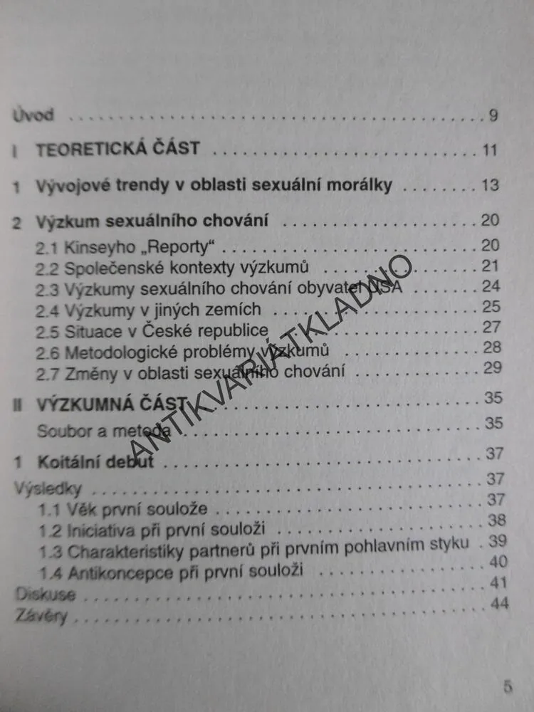 SEXUÁLNÍ CHOVÁNÍ V ČR - SITUACE A TRENDY, PETR WEISS, JAROSLAV ZVĚŘINA, **an