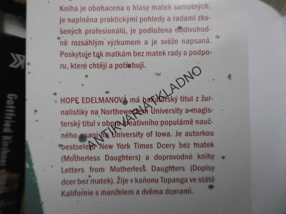 MATKY BEZ MATEK, HOPE EDELMANOVÁ, **an