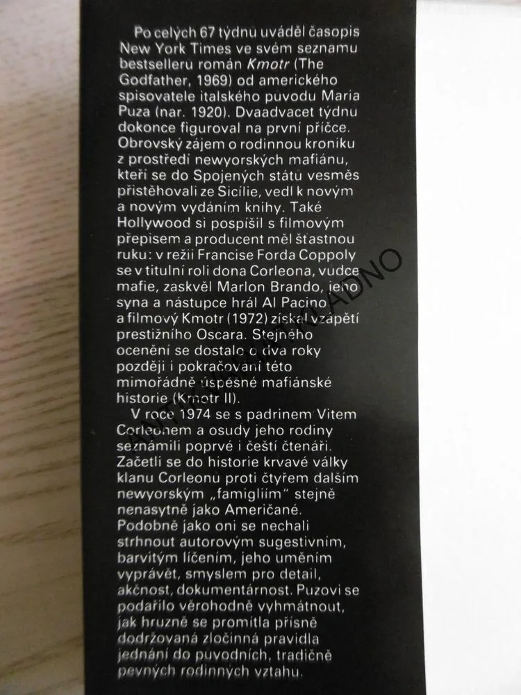KMOTR, MARIO PUZO, **an