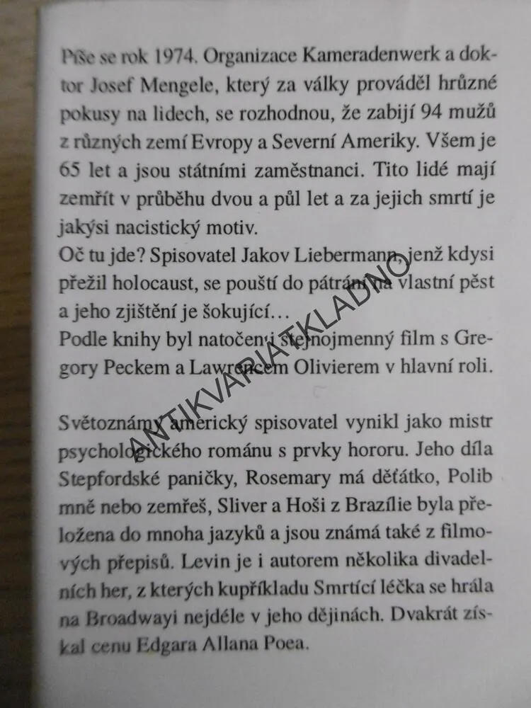 HOŠI Z BRAZÍLIE, IRA LEVIN, **an