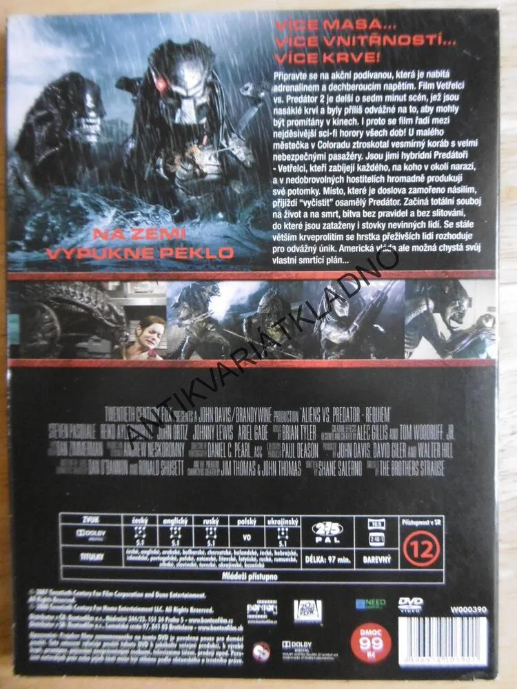 VETŘELCI VS PREDÁTOR 2., DVD FILM USA