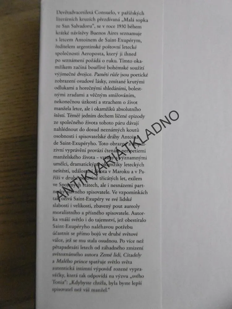 PAMĚTI RŮŽE, CONSUELO DE SAINT-EXUPÉRY, **an
