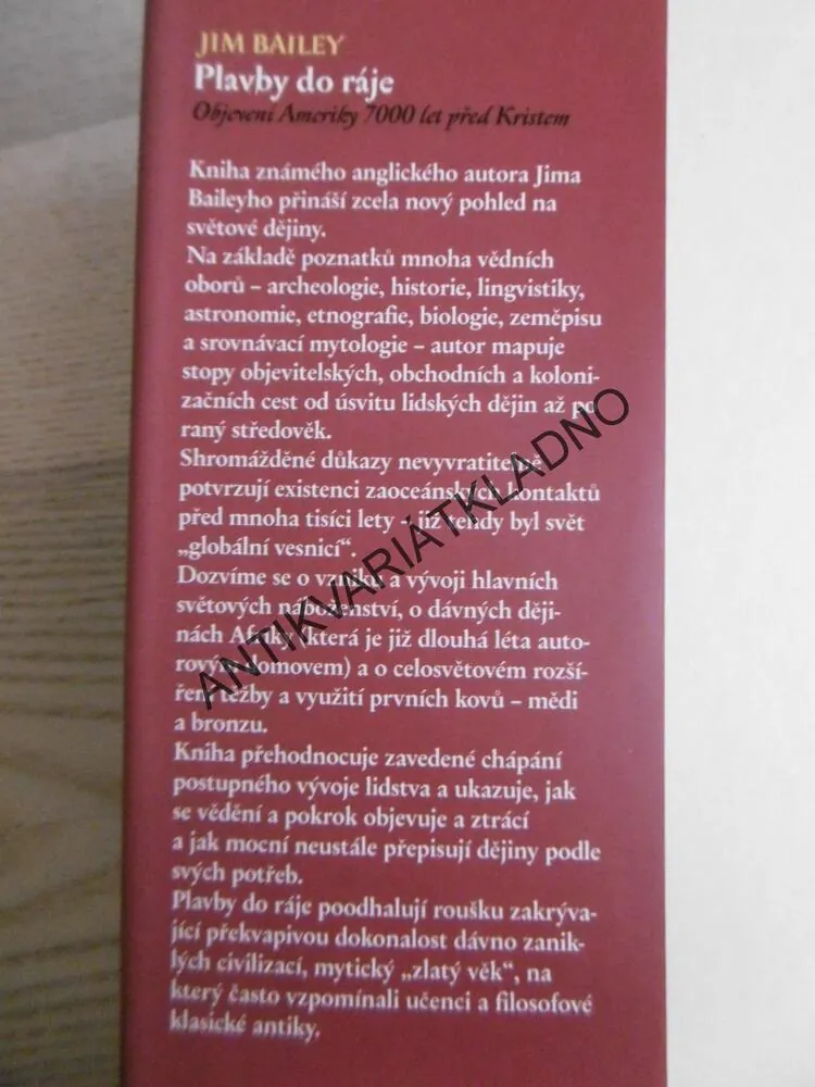 PLAVBY DO RÁJE, OBJEVENÍ AMERIKY 7000 LET PŘED KRISTEM, JIM BAILEY, **an