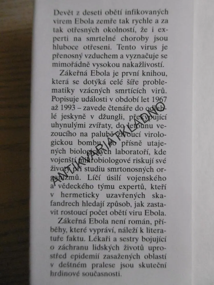 ZÁKEŘNÁ EBOLA, RICHARD PRESTON, **an