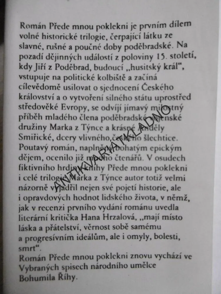 HISTORICKÁ TRILOGIE, BOHUMIL ŘÍHA, 3 KNIHY, **an