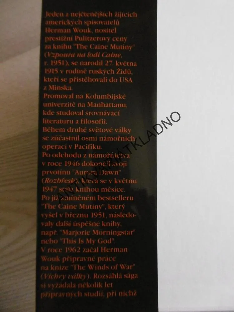 VICHRY VÁLKY, HERMAN WOUK, 2 KNIHY, 1. - 3. DÍL, **an