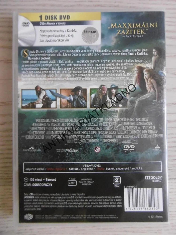PIRÁTI Z KARIBIKU NA VLNÁCH PODIVNA, DVD FILM