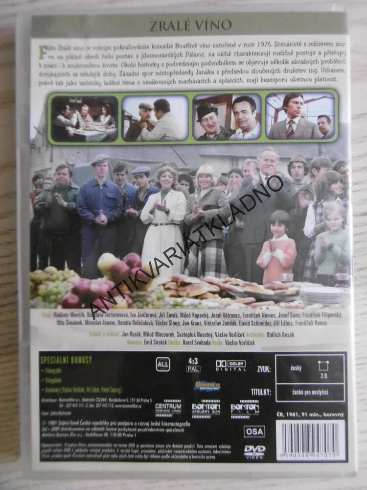 ZRALÉ VÍNO, DVD FILM 