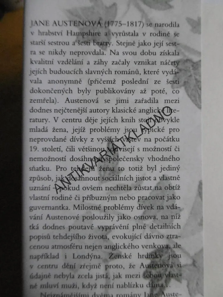 ROZUM A CIT, JANE AUSTENOVÁ, **an