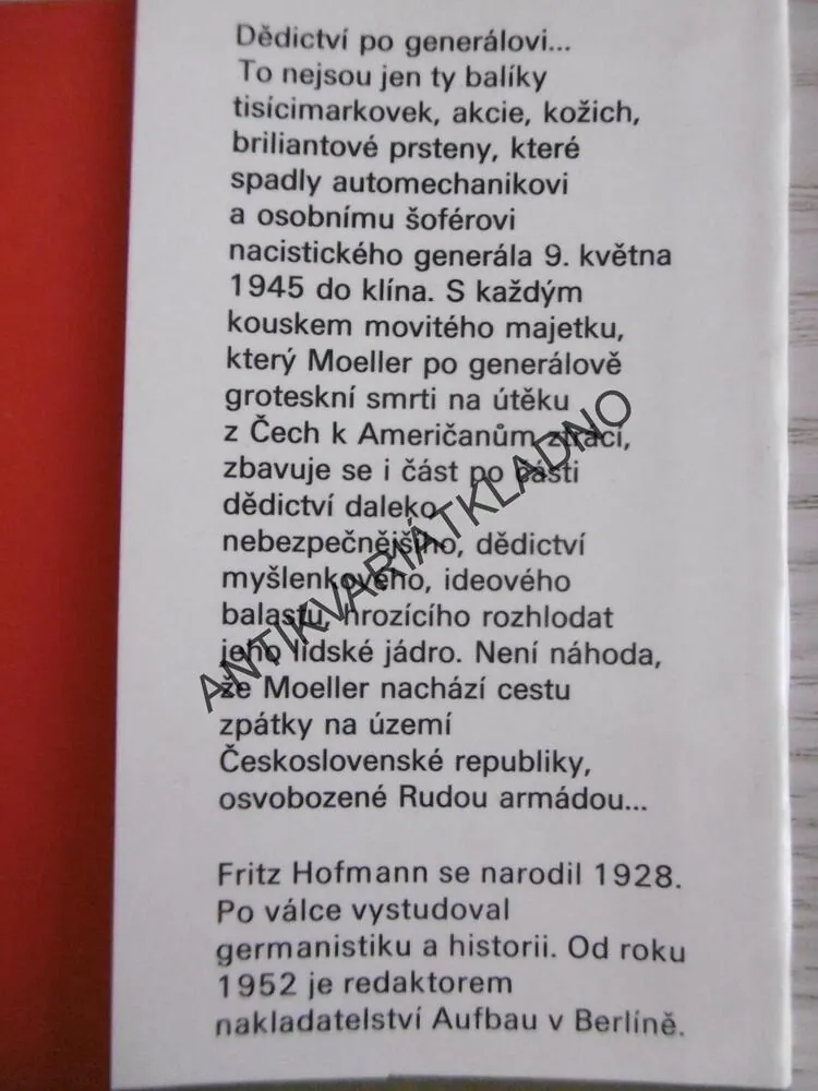 DĚDICTVÍ PO GENERÁLOVI, FRITZ HOFFMANN, **an