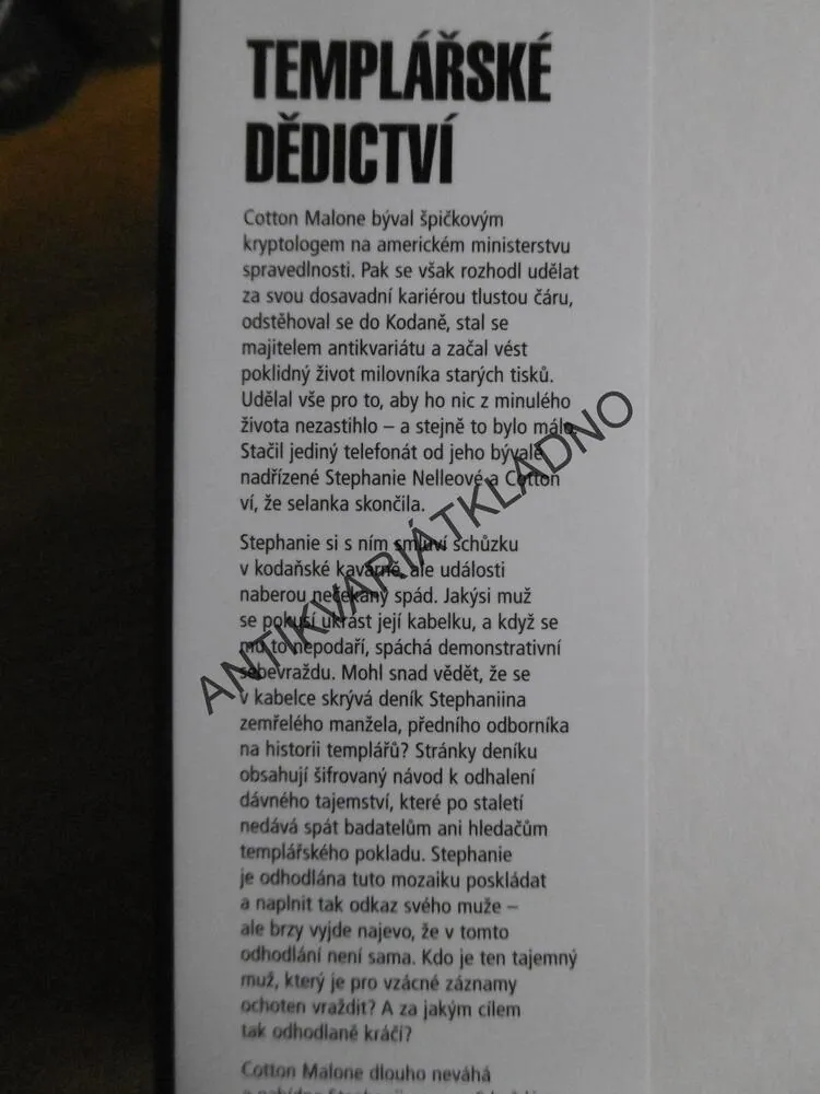 TEMPLÁŘSKÉ DĚDICTVÍ, STEVE BERRY, **an